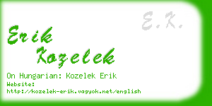 erik kozelek business card